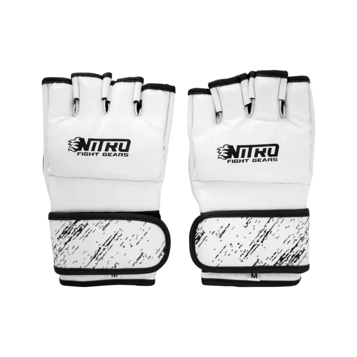 Nitro White Texture MMA Gloves